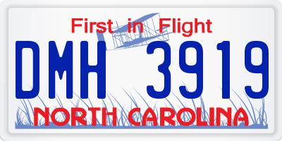 NC license plate DMH3919