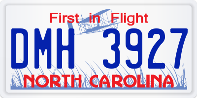 NC license plate DMH3927