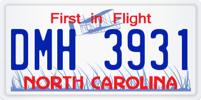 NC license plate DMH3931