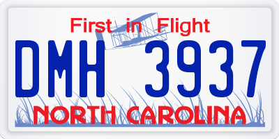 NC license plate DMH3937