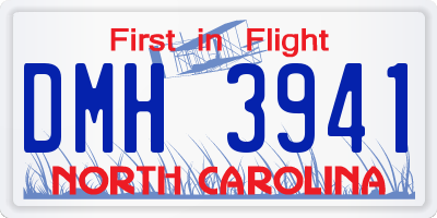 NC license plate DMH3941