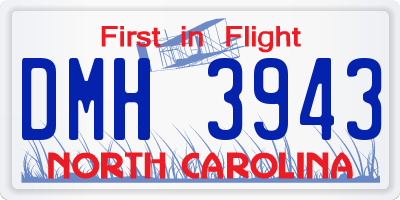 NC license plate DMH3943