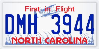 NC license plate DMH3944