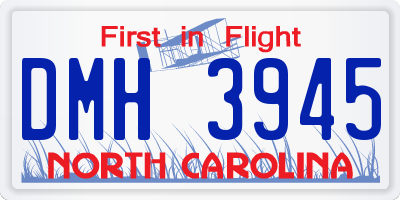NC license plate DMH3945