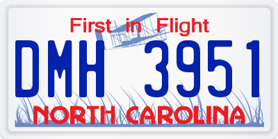 NC license plate DMH3951