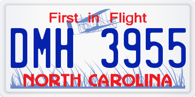 NC license plate DMH3955