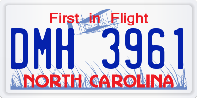 NC license plate DMH3961