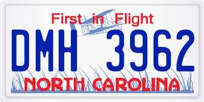 NC license plate DMH3962