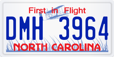 NC license plate DMH3964