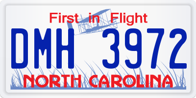 NC license plate DMH3972