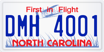 NC license plate DMH4001
