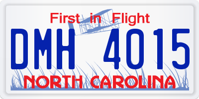 NC license plate DMH4015