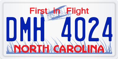NC license plate DMH4024