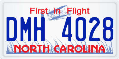 NC license plate DMH4028