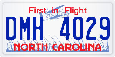 NC license plate DMH4029