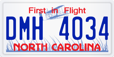 NC license plate DMH4034