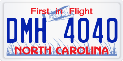 NC license plate DMH4040