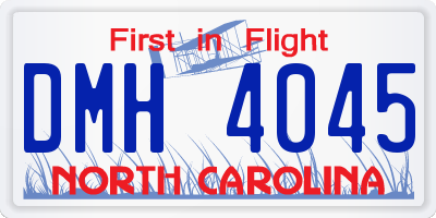 NC license plate DMH4045