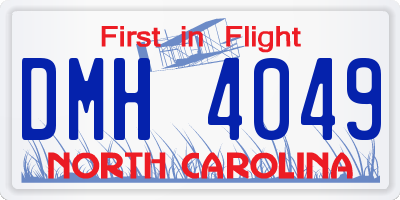 NC license plate DMH4049