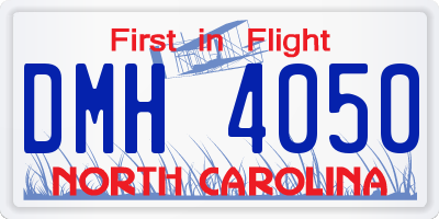NC license plate DMH4050