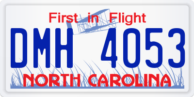 NC license plate DMH4053