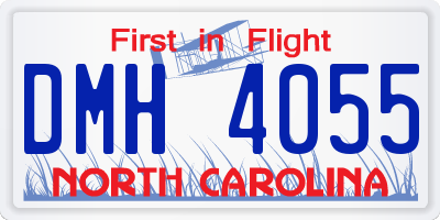NC license plate DMH4055