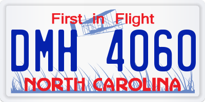 NC license plate DMH4060