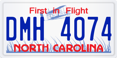 NC license plate DMH4074