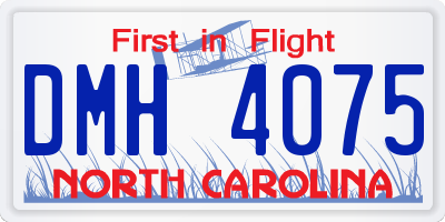 NC license plate DMH4075
