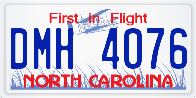 NC license plate DMH4076