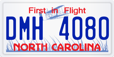 NC license plate DMH4080