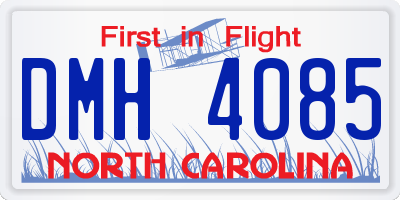 NC license plate DMH4085