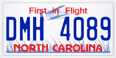 NC license plate DMH4089