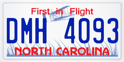 NC license plate DMH4093