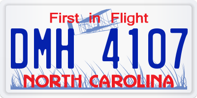 NC license plate DMH4107