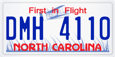 NC license plate DMH4110