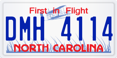 NC license plate DMH4114