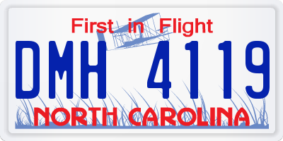 NC license plate DMH4119