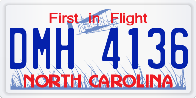 NC license plate DMH4136