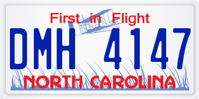 NC license plate DMH4147