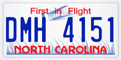 NC license plate DMH4151