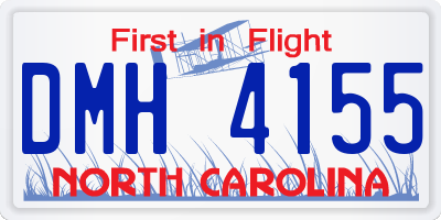 NC license plate DMH4155