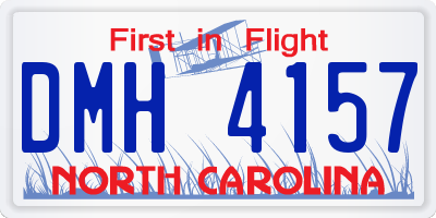 NC license plate DMH4157