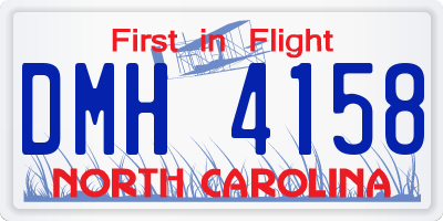 NC license plate DMH4158