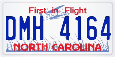 NC license plate DMH4164