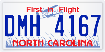 NC license plate DMH4167