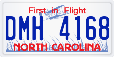 NC license plate DMH4168