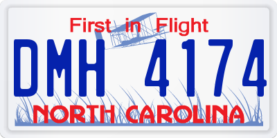 NC license plate DMH4174