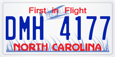 NC license plate DMH4177
