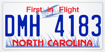 NC license plate DMH4183